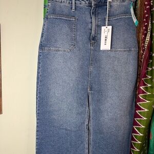 Just Black Blue High-Waisted Denim skirt